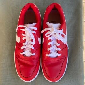 NIKE Court Vision Low Men,s Sneakers Gym  Red/White Size 10.5